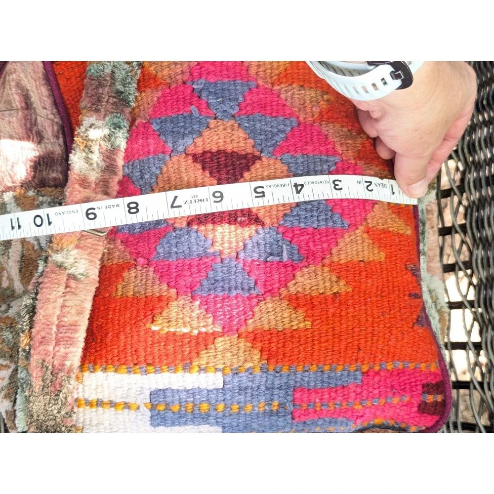 Vintage Kilim Carpet Backpack Woven Wool Rug Boho Whimsigoth Southwest Geometric